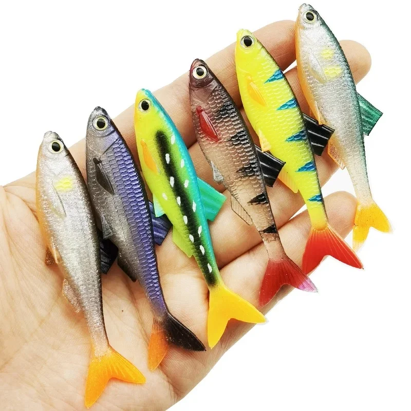3 pièces leurres de pêche leurre souple appâts yeux 7.2 cm/2.83in/3g accessoires de matériel de pêche