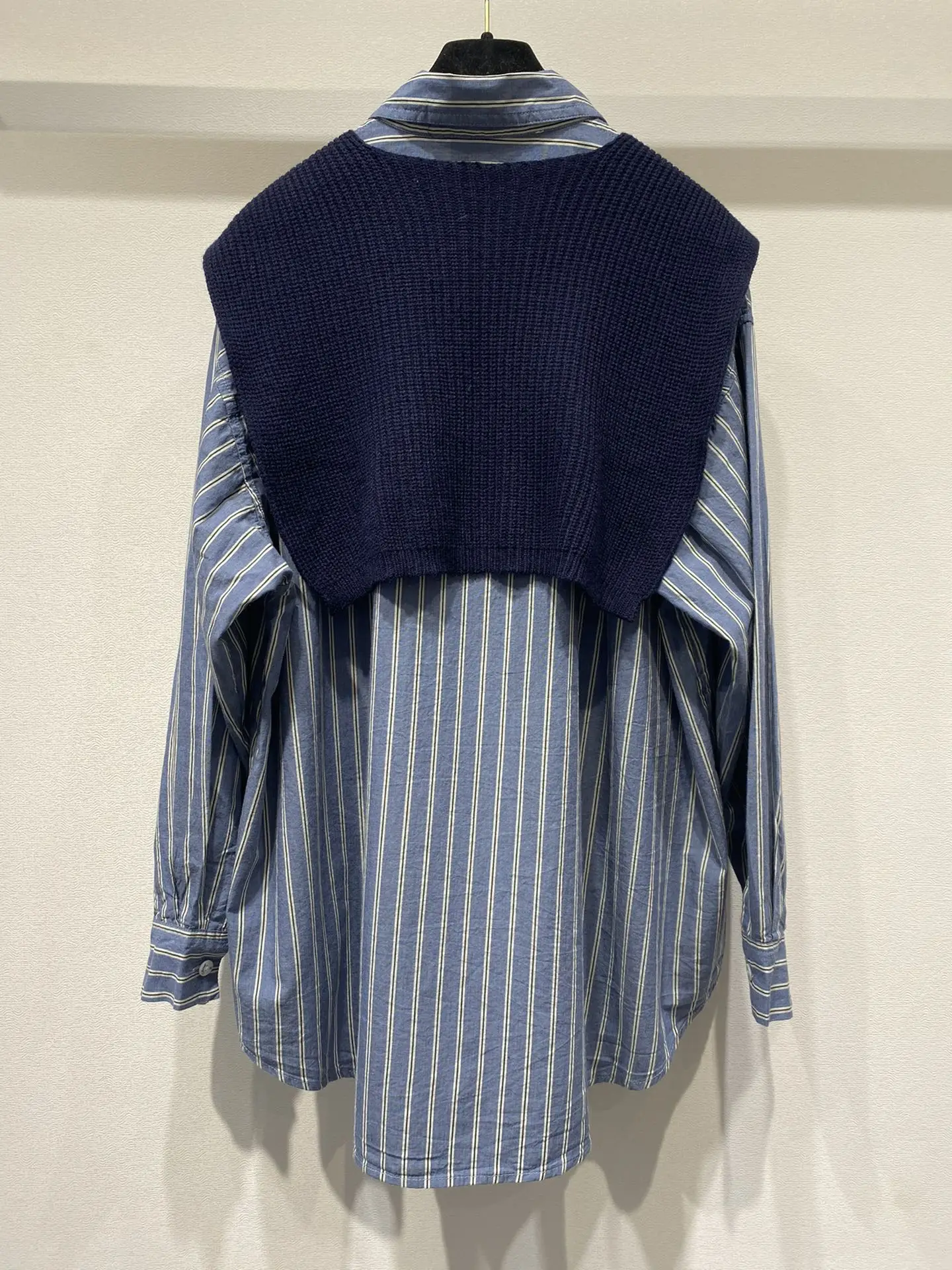 

High Quality Spring Autumn Women's Casual Fashion Striped 100%Cotton Loose Blouse JQ035