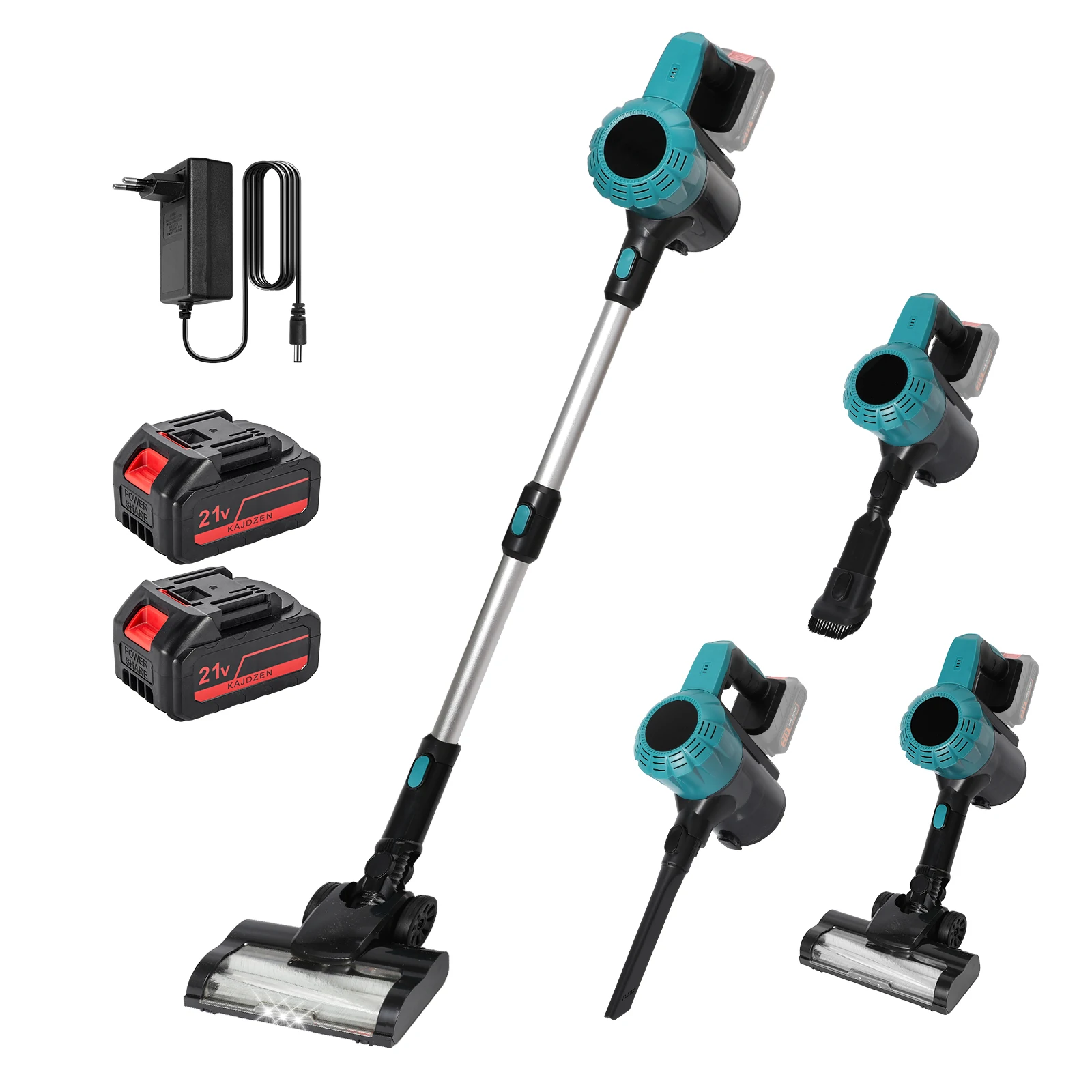 Aspirateur à main sans fil sans brosse 3800W, 16000PA avec lumière LED, crevasse de filtration à 5 couches pour différents sols
