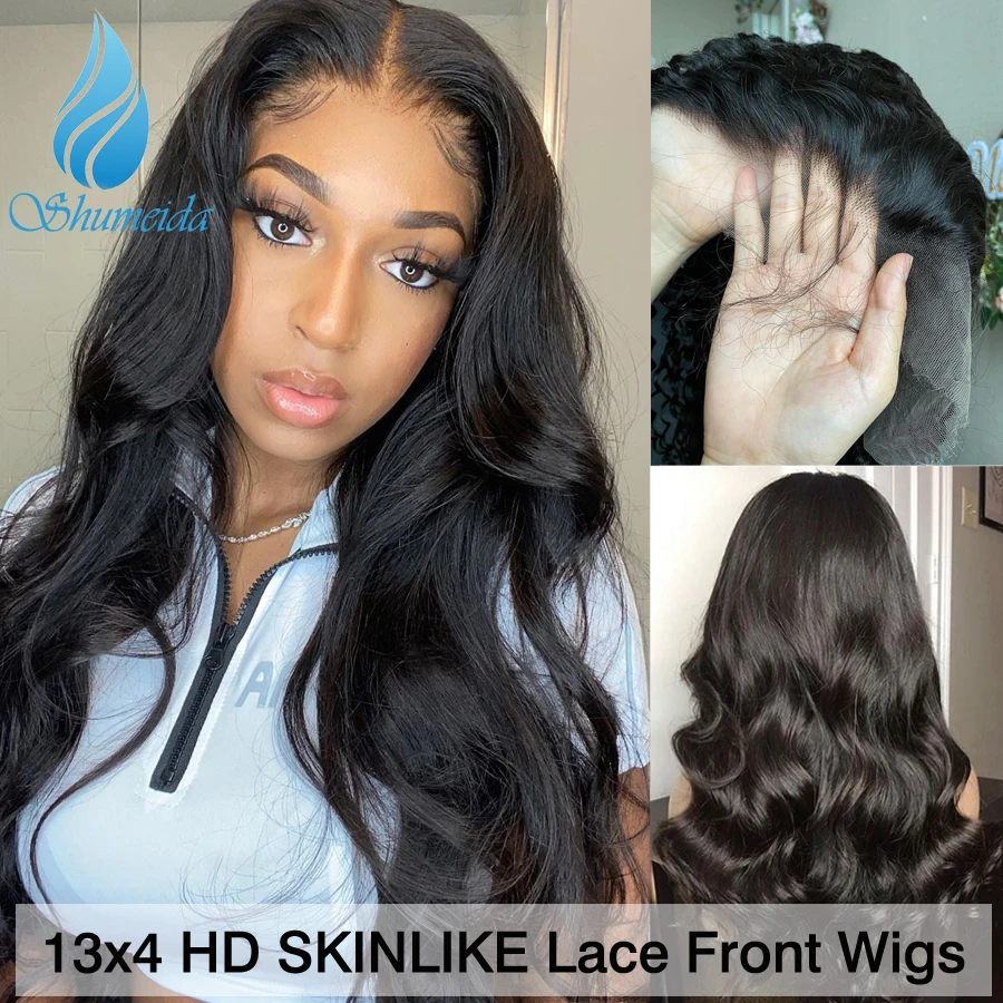 

Shumeida 13x4 SKINLIKE HD Lace Front Human Hair Wigs for Women Brazilian Remy Hair Body Wave Lace front Wig with Baby Hair