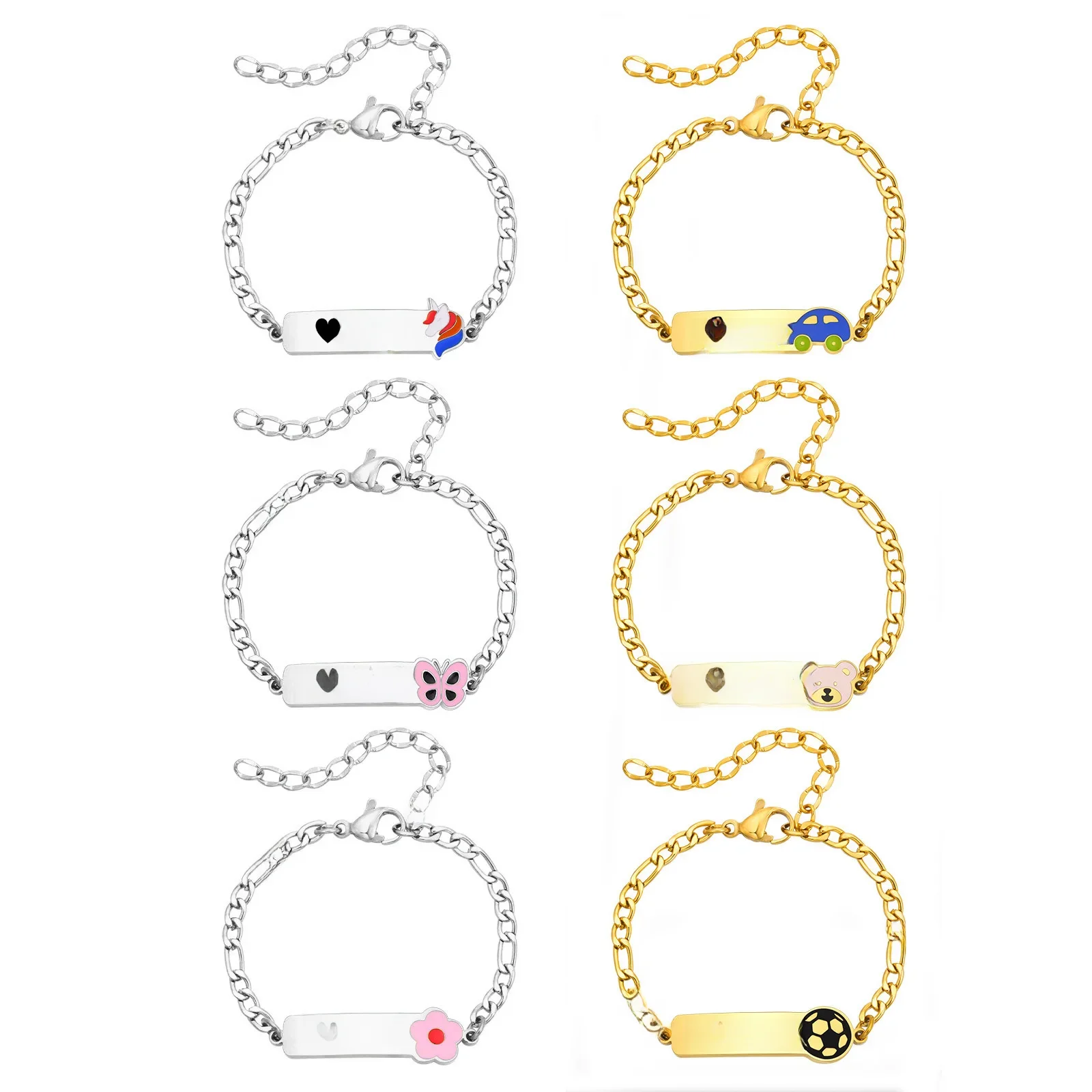 Bracelet personnalisé avec nom et barre d'identification, pour bébé et enfant, breloques tressées à la main, cadeau d'anniversaire pour nouveau-né fille