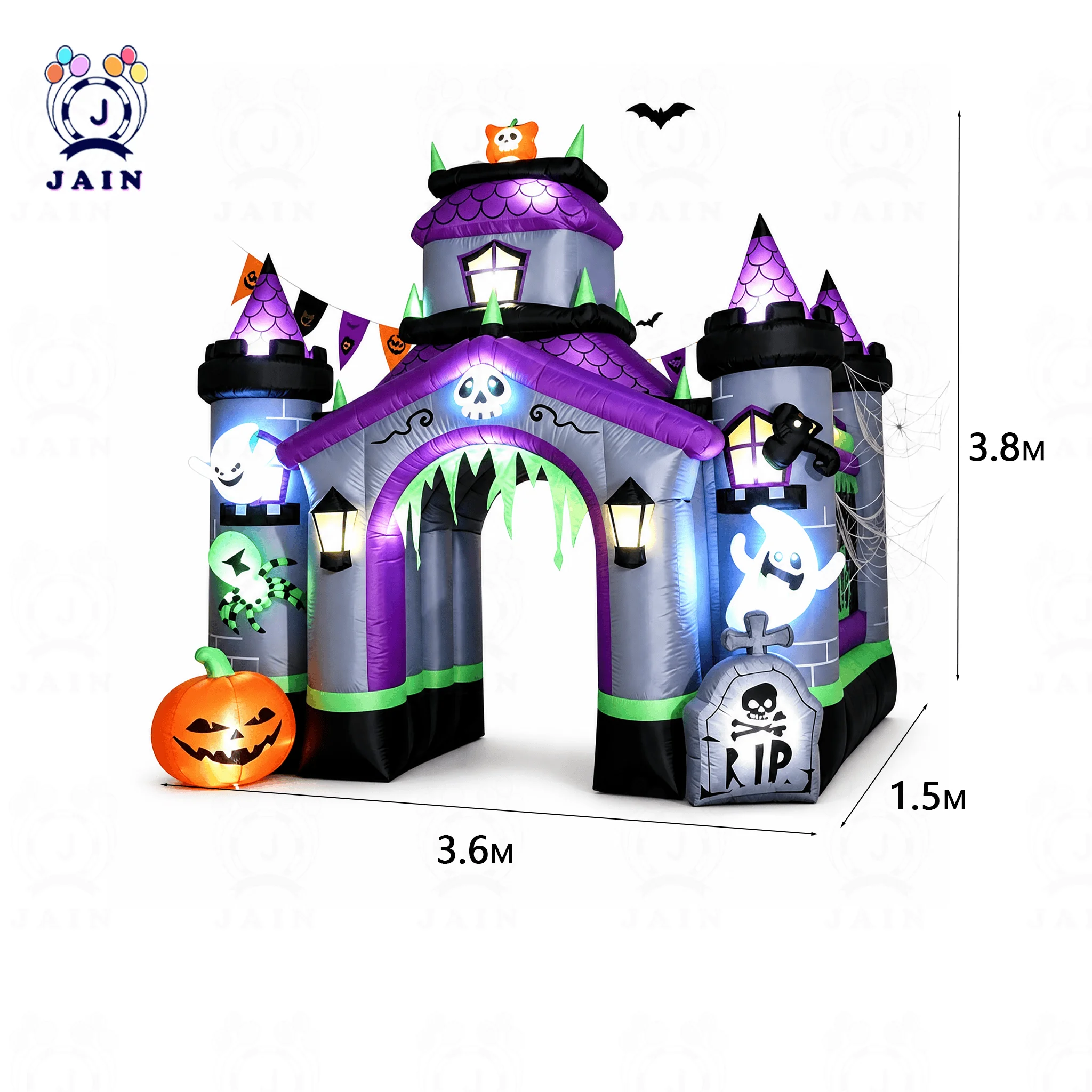 Inflatable Halloween Castle Ar - Outdoor Lighting Halloween 评论和价格