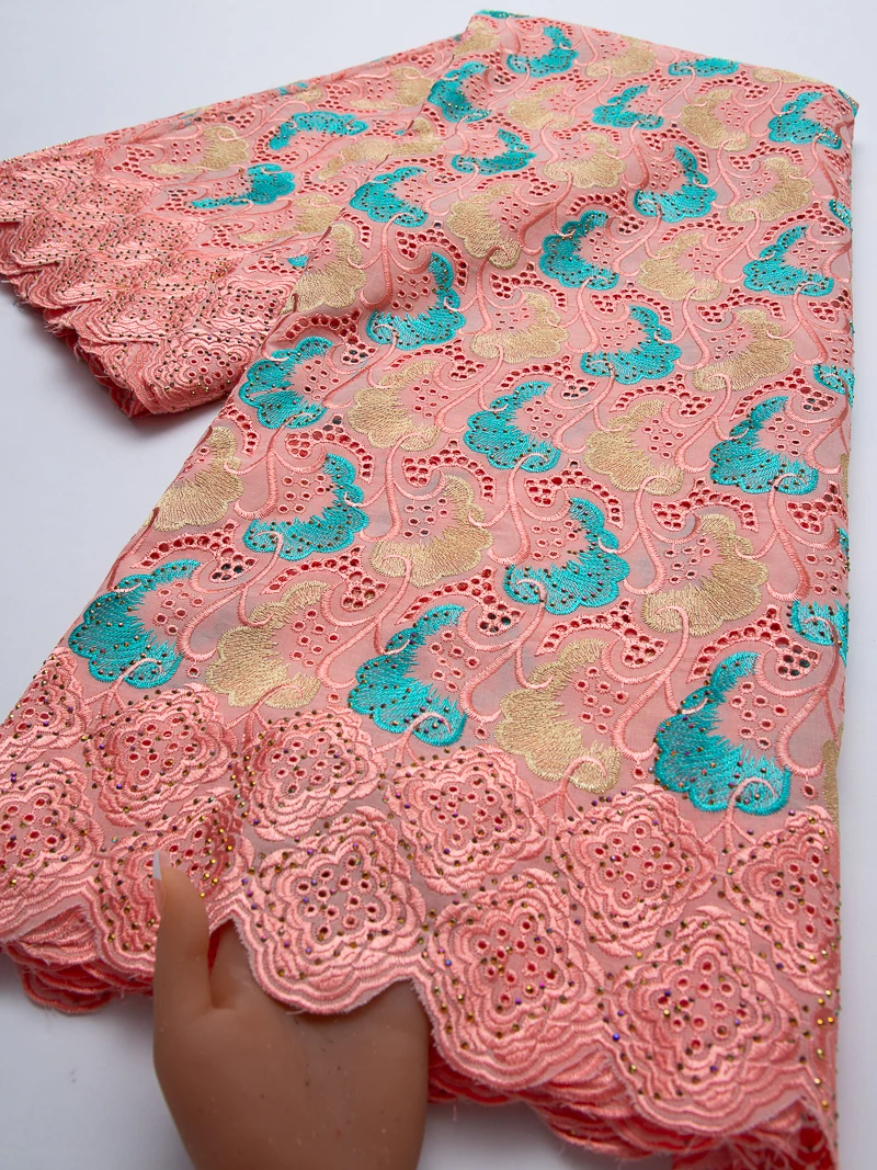 

African Swiss Voile Lace Fabric 2026 High Quality Women Dress Fabric Pure White Cotton Lace Fabric For Diy Party Dresses TY4679