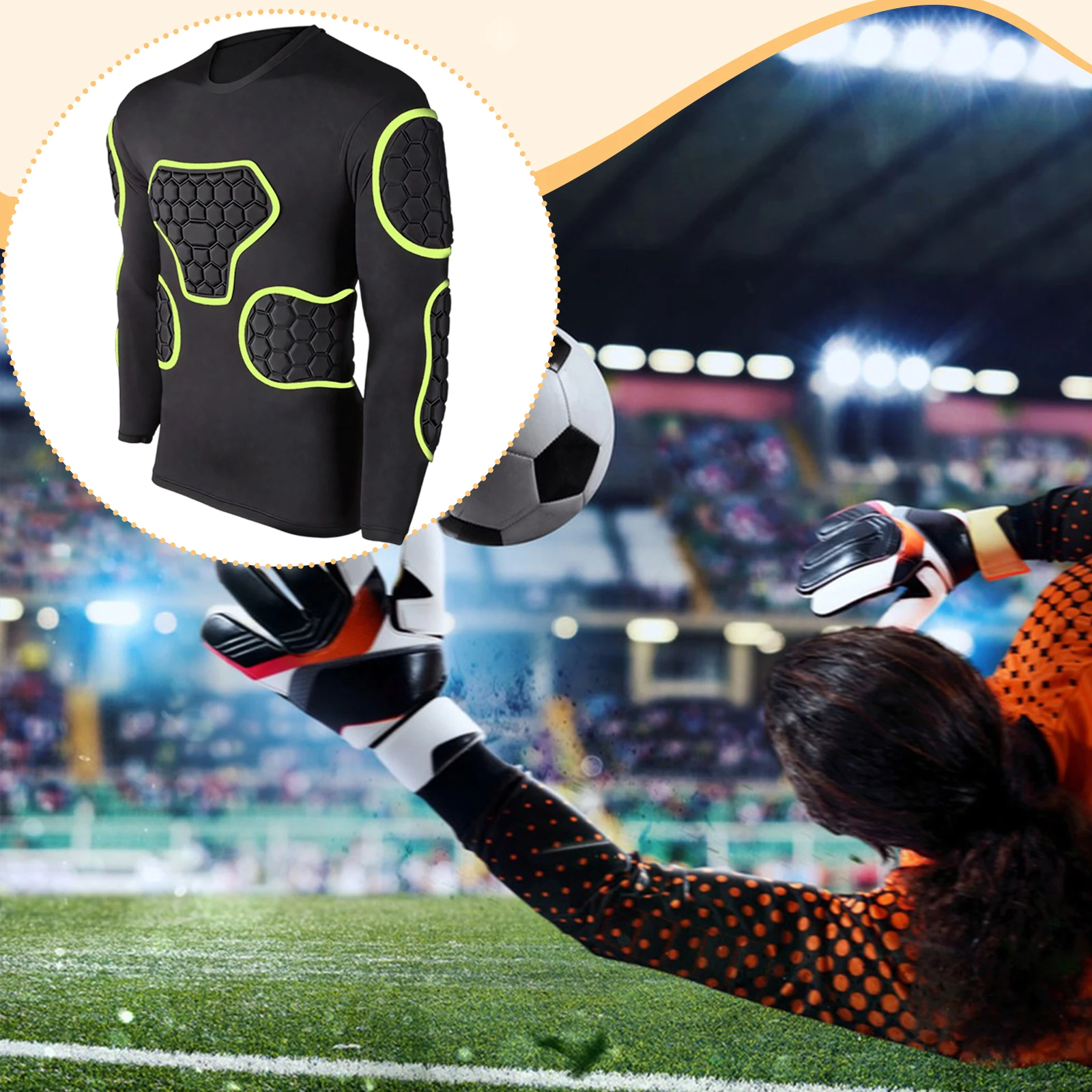 

Long Sleeve EVA Foam Padded Goalkeeper Comfortable Ergonomic Multi Sport Chest Protection for Soccer Rugby Sports