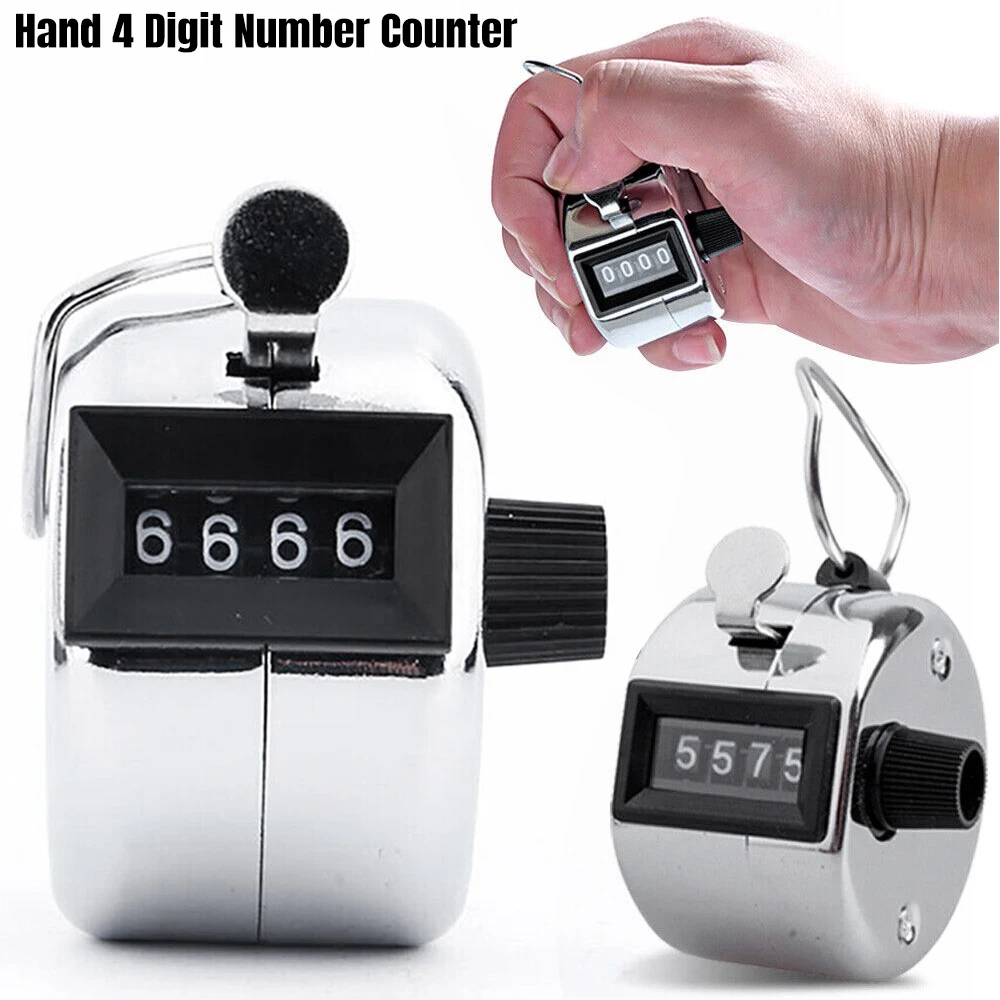 2PCS 4 Digit Counting Manual Hand Tally Number Counter Mechanical Click Clicker New