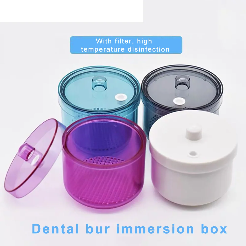 Dental Burs Disinfection Box Heat-Resistant Dentist Sterilizing Case Burs Block Drills Cleaning Immersion Case Dentistry Tools