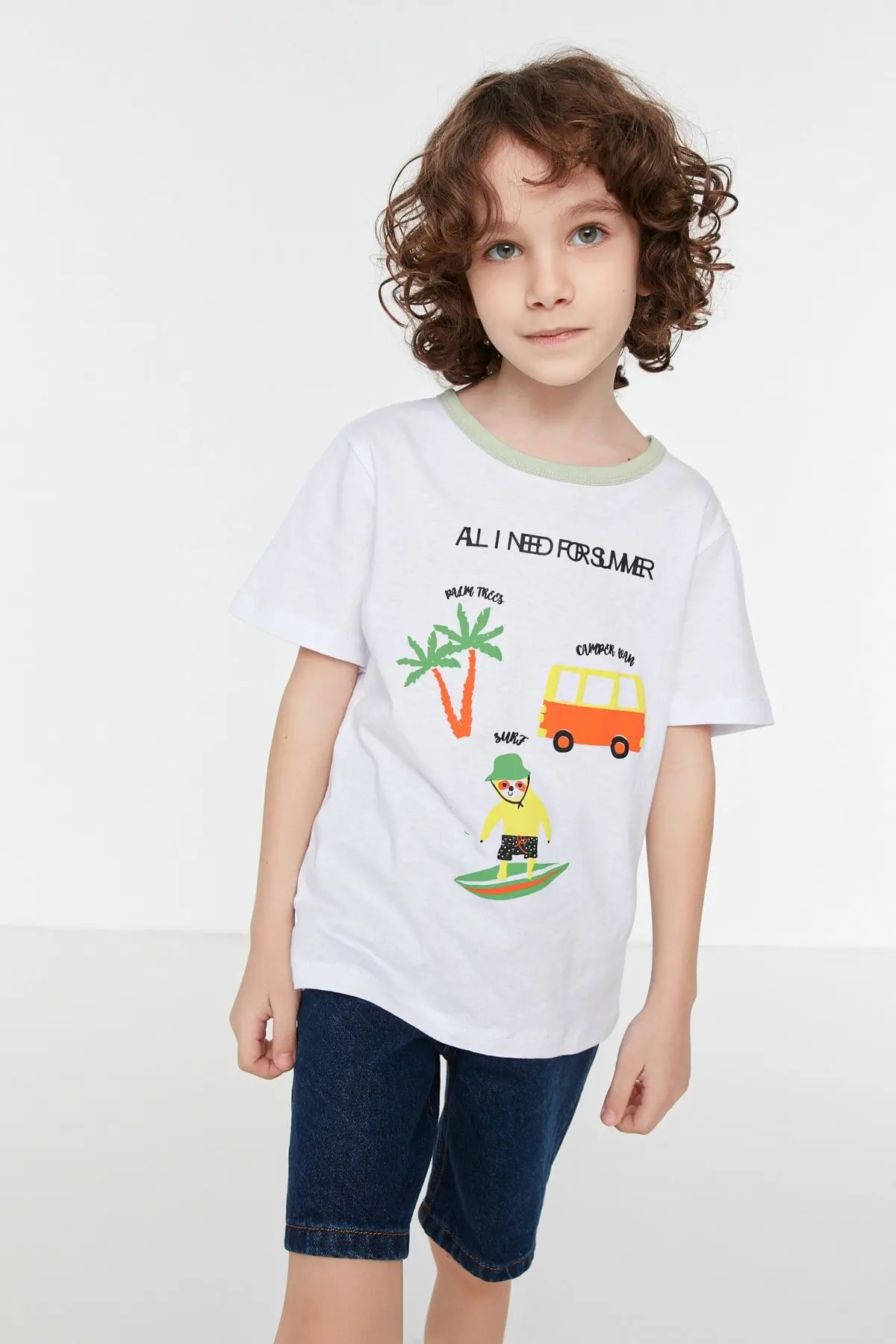 Kaus Rajutan Anak Pria Motif Putih