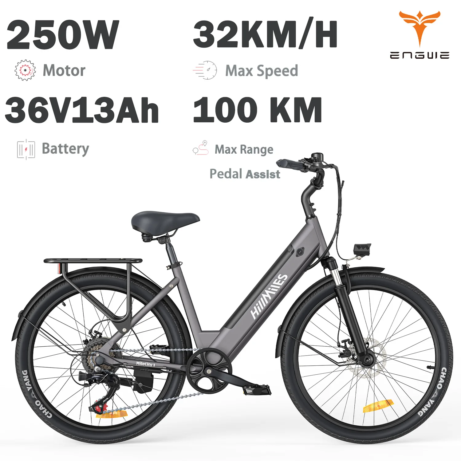 AliExpress MileCity1 Electric Bike 250W PEAK 600W Motor 36V13AH Battery aldult EBike 26 inch Tire City Commuting Electric bicycle