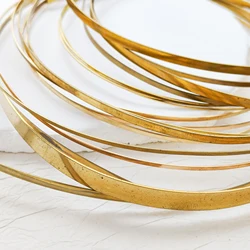 DIY Supply-One Meter Half Hard Solid Raw Brass Finding Wrapping Wire - Flat Wire