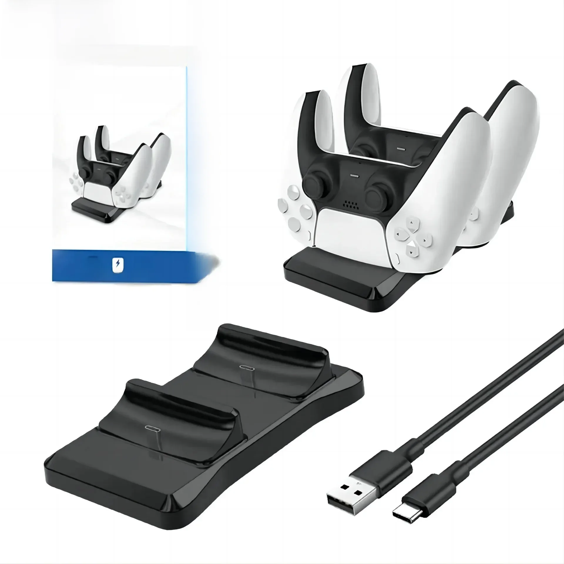 GAMINJA P51 Chargeur pour PS5 Contrôleur Station Avec Double Dock De Charge Rapide PS5 Sans Fil Contrôleur Jeu Accessoires