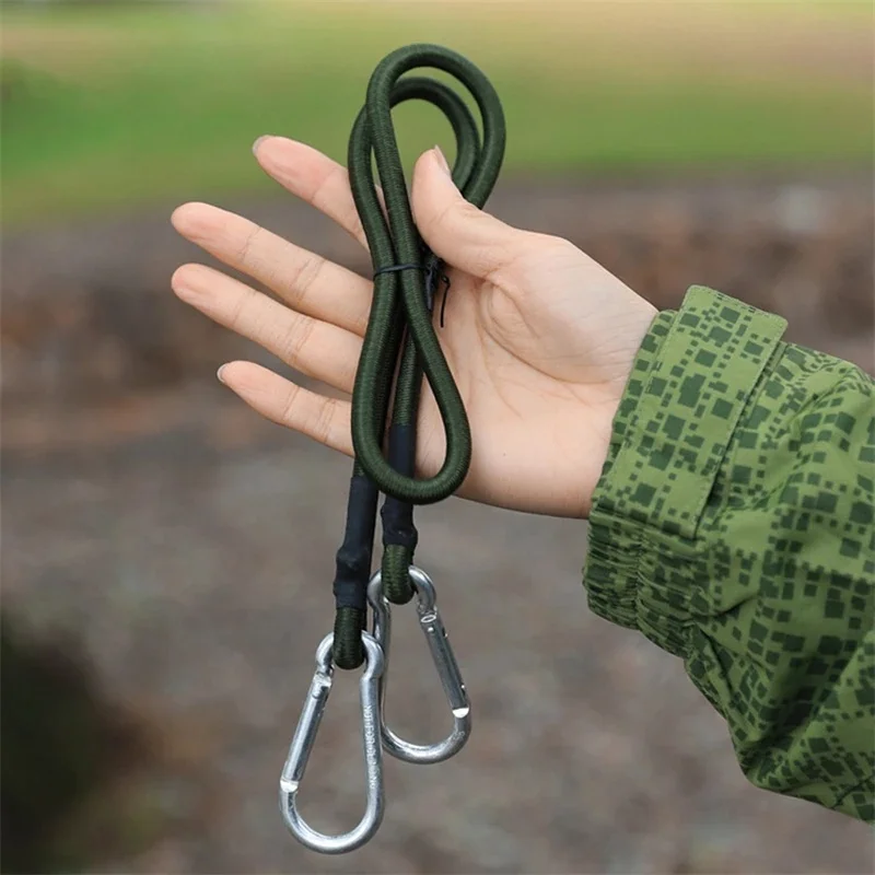 AliExpress 30-120cm Heavy Duty Bungee Cord Elastic Tie Strap String Carabiner Hooks Kayak Cycling Luggage Packing Ropes Camping Accessories