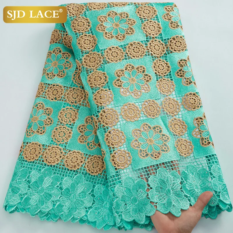 

SJD LACE African Lace Fabric 2022 High Quality French Guipure Cord Lace Fabric Embroidery for Nigeria Birdal Wedding Dress A3006