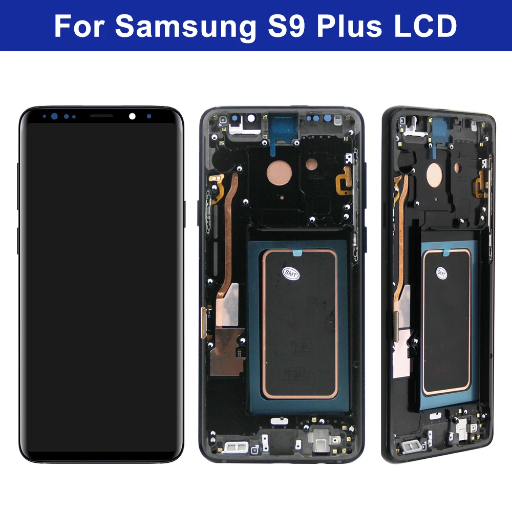 S9 Plus Super AMOLED Screen Assembly for Samsung Galaxy S9+ G965F G965F/DS Lcd Display Touch Screen with Frame Digitizer Parts