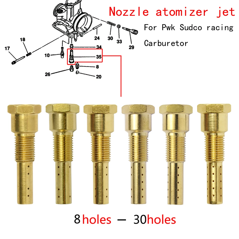 1 PCS Nozzle atomizer jet Jetnozzle 8/12/16/18/30 Holes For keihin Pwk Sudco racing Carburetor