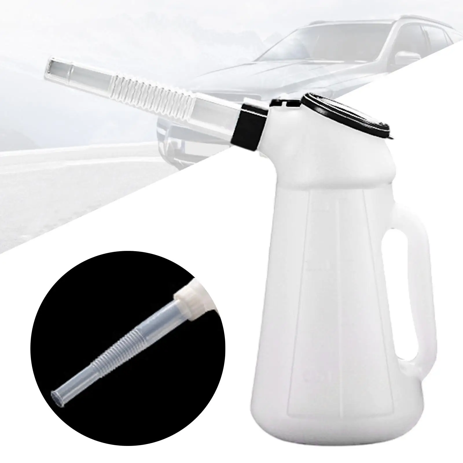 1.2L/2L/3L/4L/5L น้ํามันคอนเทนเนอร์วัดน้ํามันพร้อม Spout สําหรับหล่อลื่นรถเครื่องบ้านยานพาหนะอัตโนมัติเหยือกน้ํามัน