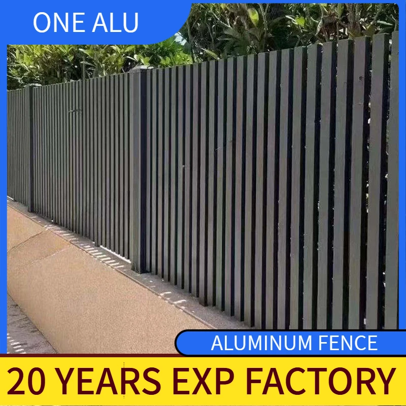 Powder coated 3D fence garden black powder coated Australia type aluminum vertical blade fencing