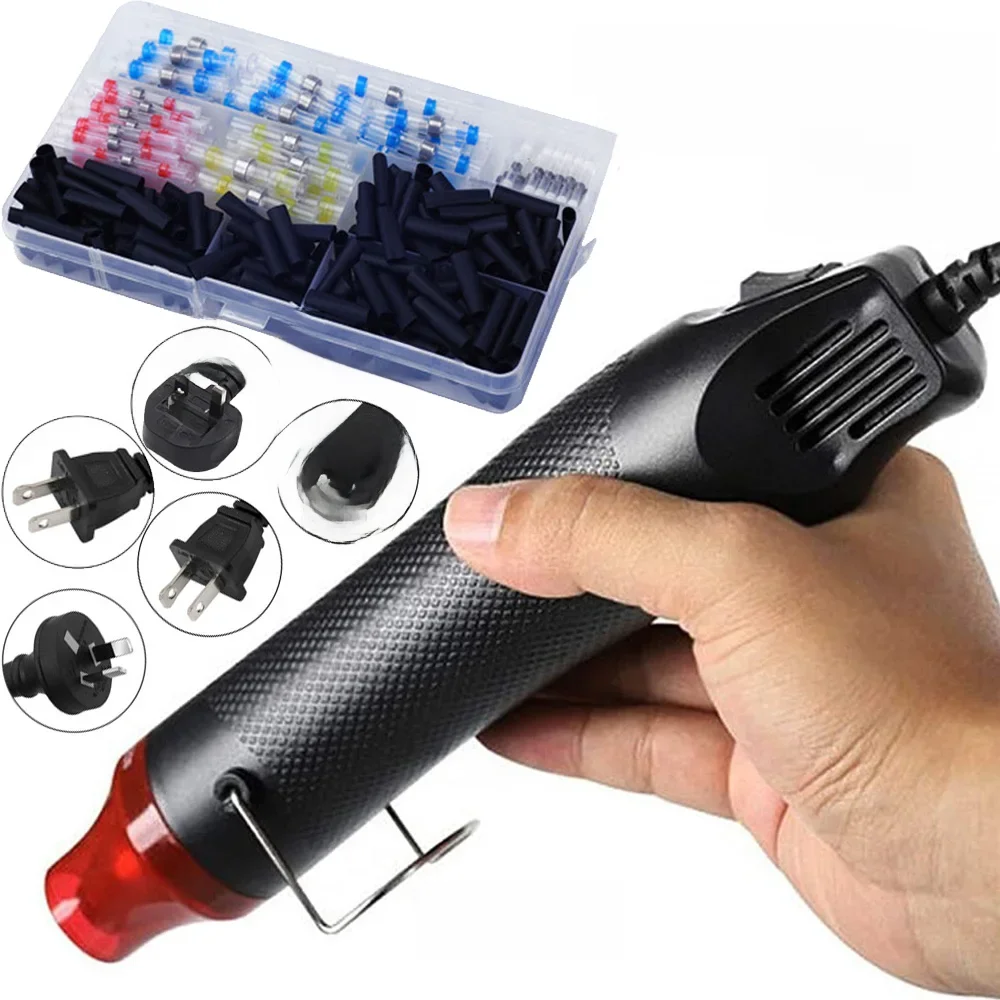 Elektryczny mini opalarka 300W Ręczny pistolet na gorące powietrze z 300PCS termokurczliwym do wytłaczania DIY PVC do owijania termokurczliwego — zdjęcie 2