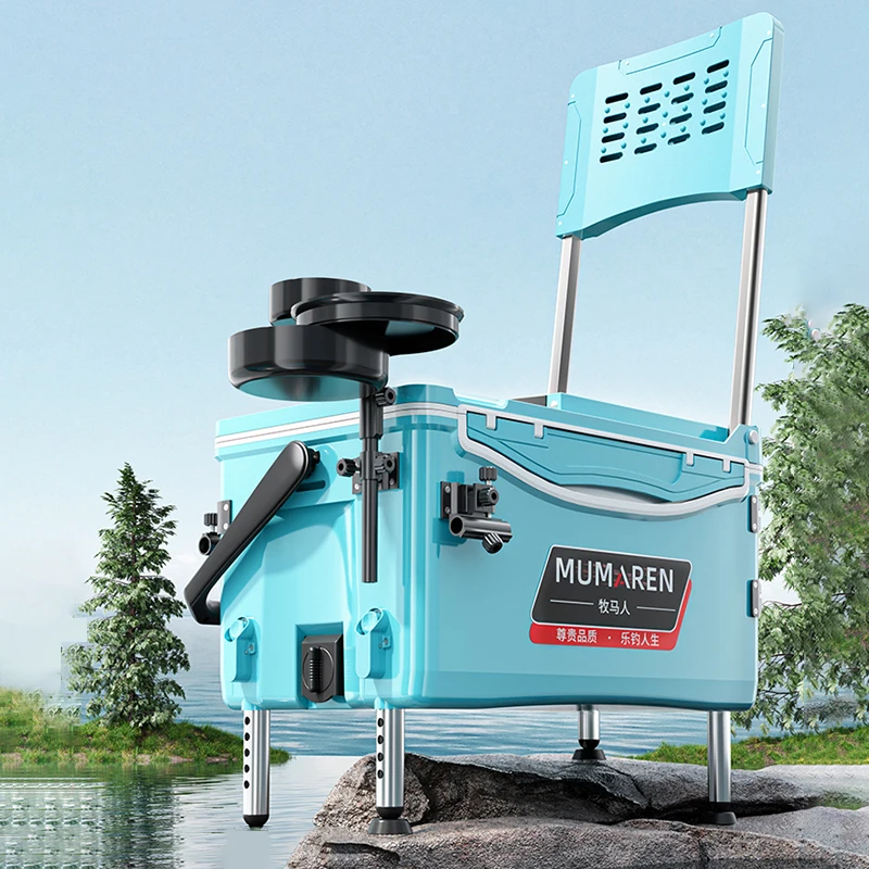 

Taiwan Fishing Box Complete Set Fishing Box with Wheel Tackle Box Can Sit Multifunctional Fishing Accessories Storage Tool Box