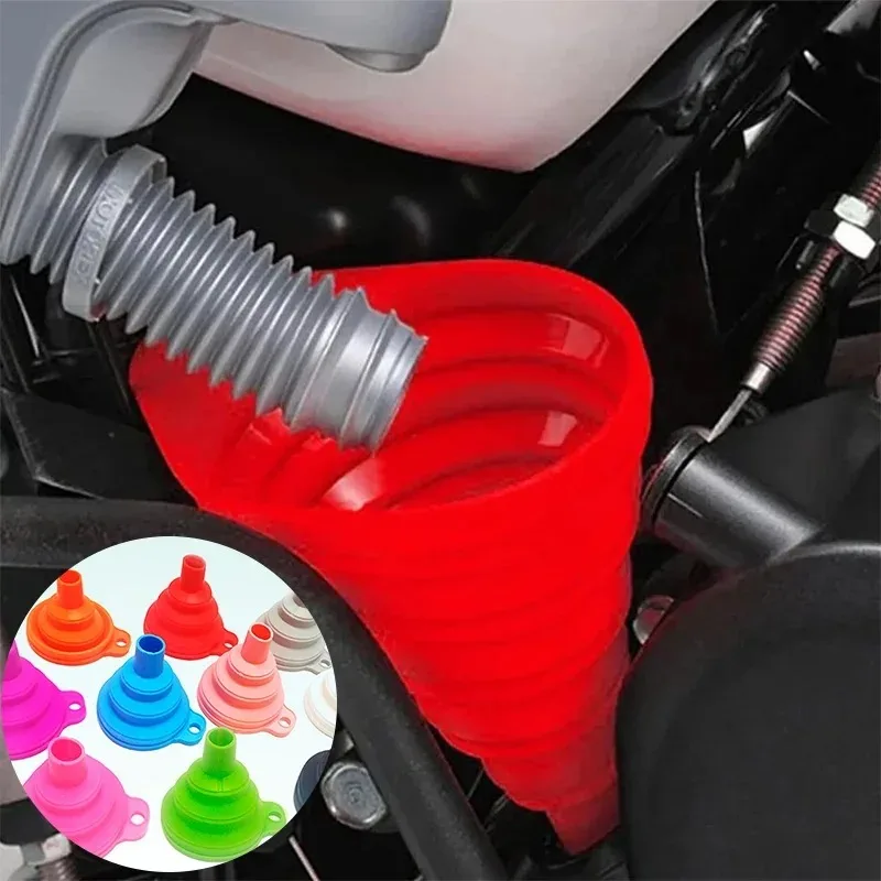 Funil líquido universal do silicone para os motores do automóvel, funil portátil e retrátil pequeno de pouco peso para Automo