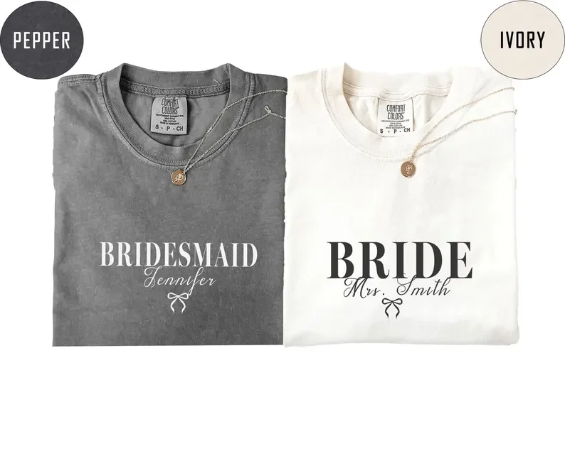 Custom Bride Bridesmaid Shirt, Briedsmaid Proposal Gift, Bridal Party T-shirt, Bach Party Shirt, Personalized Bride Tshirt