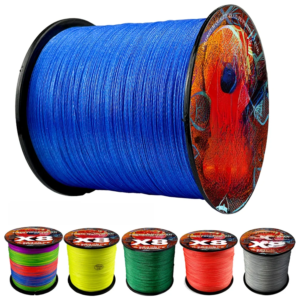 GHOTDA LURE FISH X8 lignes de pêche 300M 100M 8 brins fils tressés Multifilament PE ligne pour carpe cordon de pêche 18LB-78LB lisse