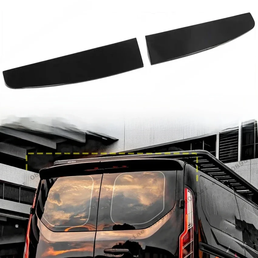 Części przedłużające tylny dach do Ford Transit Custom Mk8 2012-2023 Barn Doors Car Spoiler Wing ABS Gloss Black/Carbon Look Body Kit — 2