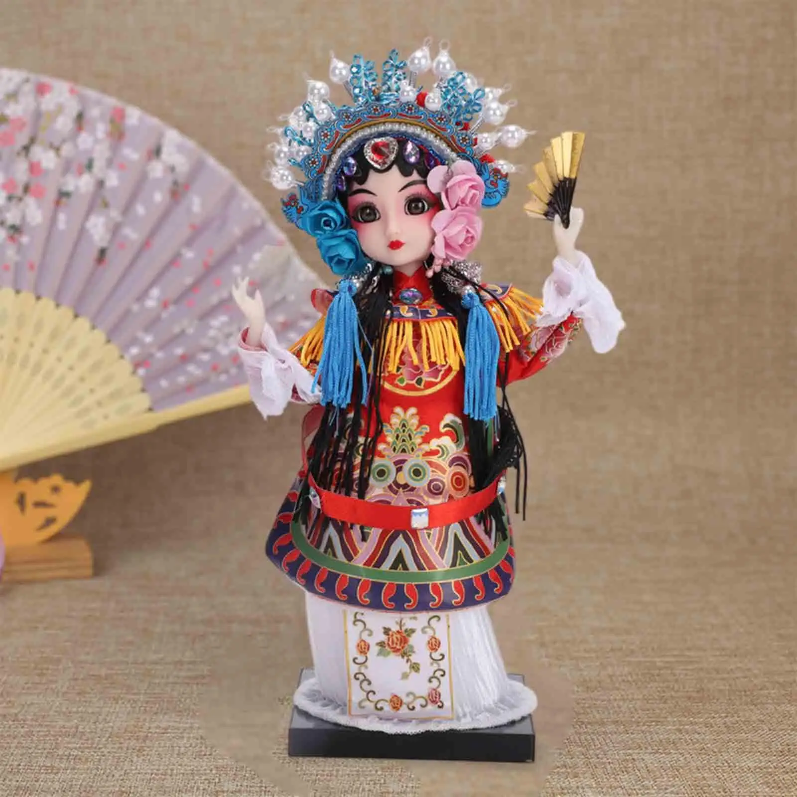 22 سنتيمتر أوبرا بكين زخرفة تمثال دمية صينية تقليدية للمنزل خزانة للغرفة المعيشة الموقد مكتب منضدية الديكور #2