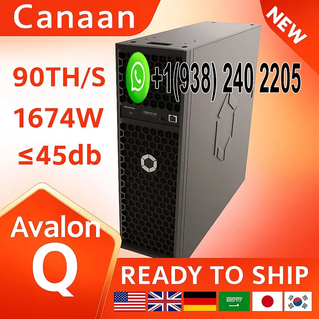 

DCE Btc Miner Canaan Avalon Q 90 Ths Home Miner 1674W 18.6J/Th Bitcoin Crypto Miners Machine Computer Data