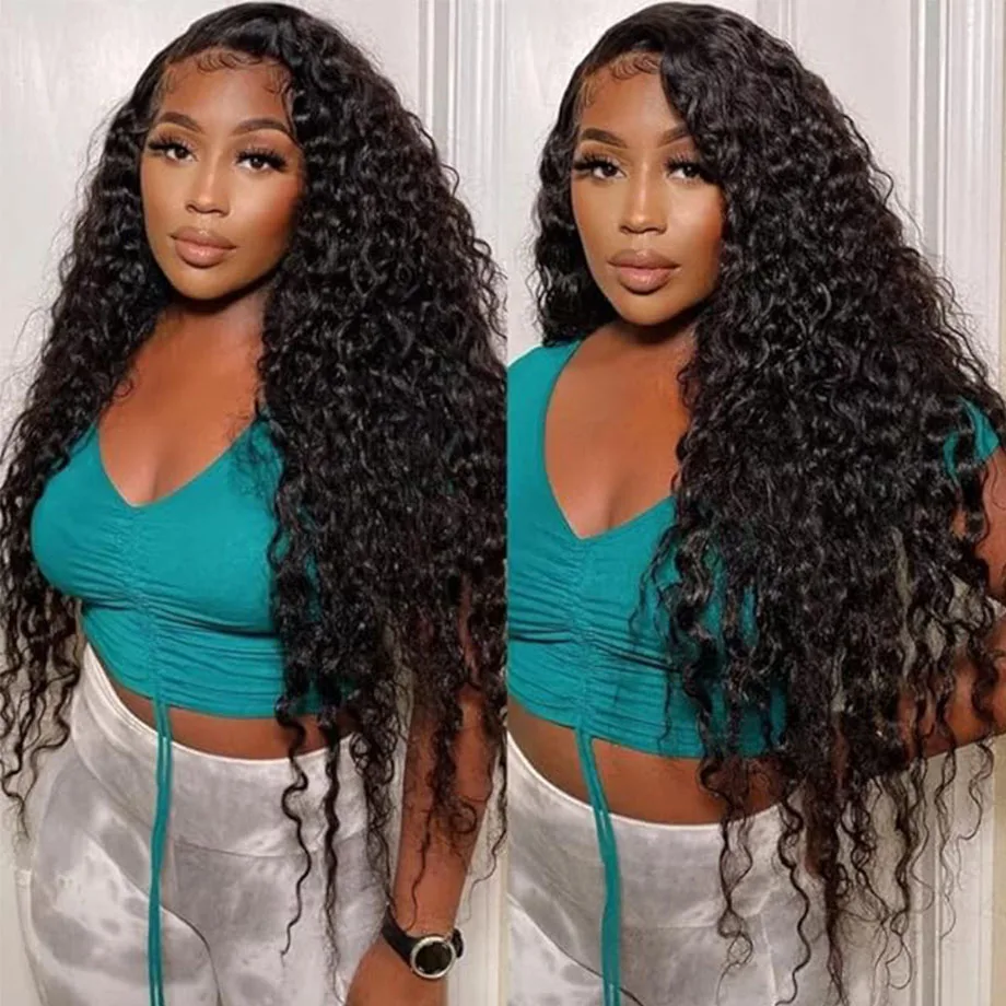 

Парик из натуральных волос Deep Wave, 100% человеческие волосы, 30-38 дюймов, бразильский кудрявый парик с кружевной основой для женщин, парик с HD-кружевной передней частью 13x6, парик Water Wave с фронтальной кружевной вставкой
