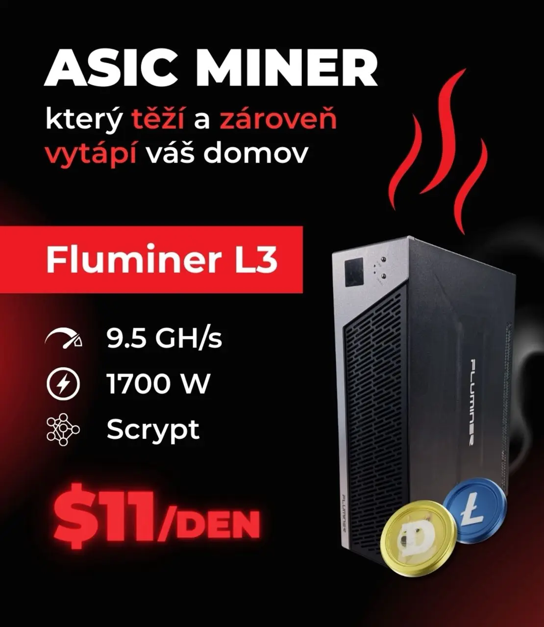 

P. RELIABLE SALES BUY 3 GET 2 FREE Fluminer L3 9.5Gh/s 1700W Litecoin Dogecoin Mining Rig High Efficiency Crypto Miner