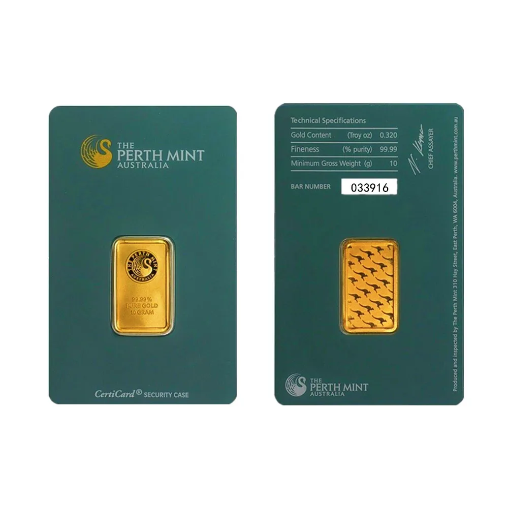 Australië Gold Bar-serie zegelverpakking met een onafhankelijk serienummer Messing kern Fake Gold Block Craft Collection Gift