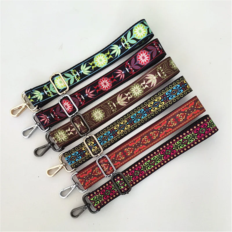 Colored Shoulder Strap DIY Bag Accessories Women  Crossbody Handles Handbag Belts  Adjustable Chain Gold Silver Black Buckles