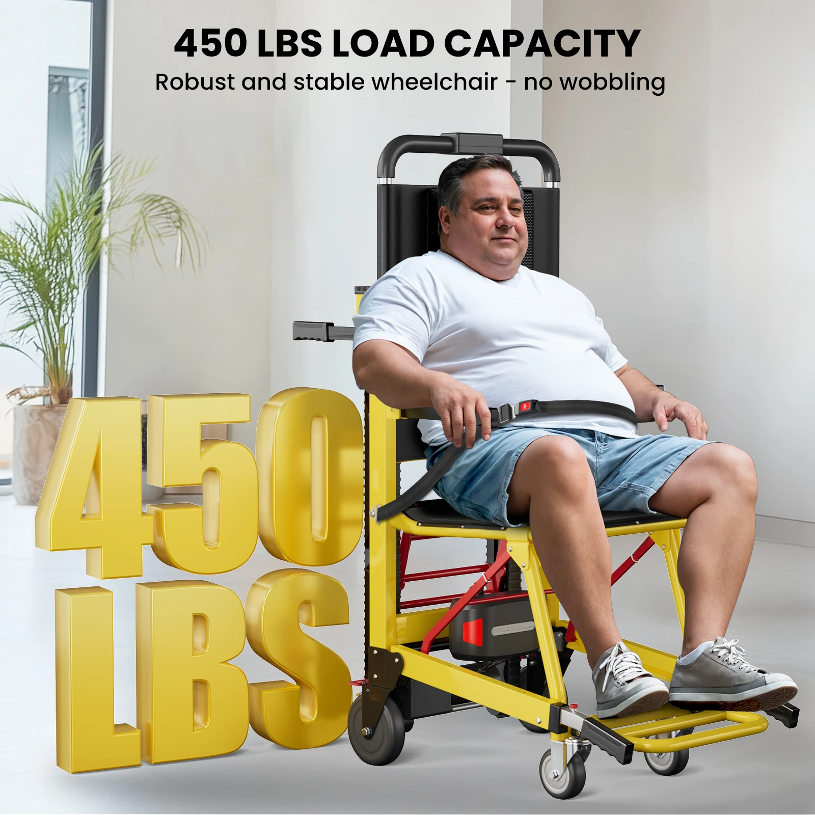 Electric Stair Climbing Chair Foldable Emergency Stair Lift Wheelchair Battery Operated Elderly Disabled Max 440 lbs Load 120W