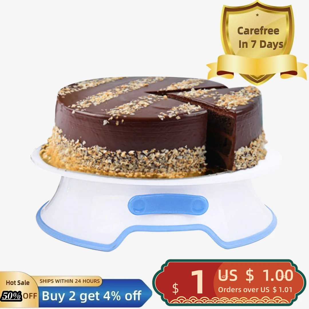 

Cake Turntable Stand Smooth Rotation Anti-Slip Surface Food-Grade Material Cake Stand Ideal for Left or Right-Handed Decorators