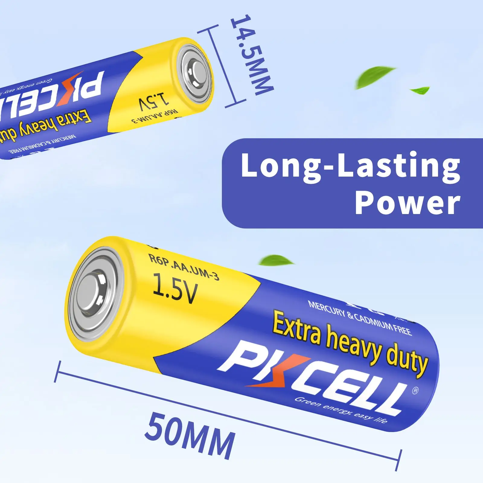 20PC/PACK PKCELL 1.5V R6P UM3 Heavy Duty Batteries Double A Batteries For Flashlights and Household Office Devices