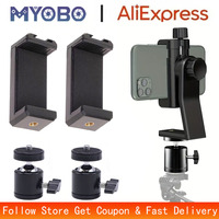 MYOBO Cell Phone Tripod Mount w' 360° Tripod Ball Head Adapter-Universal Phone Clip Holder for Selfie Stick Tripod Monopod Stand