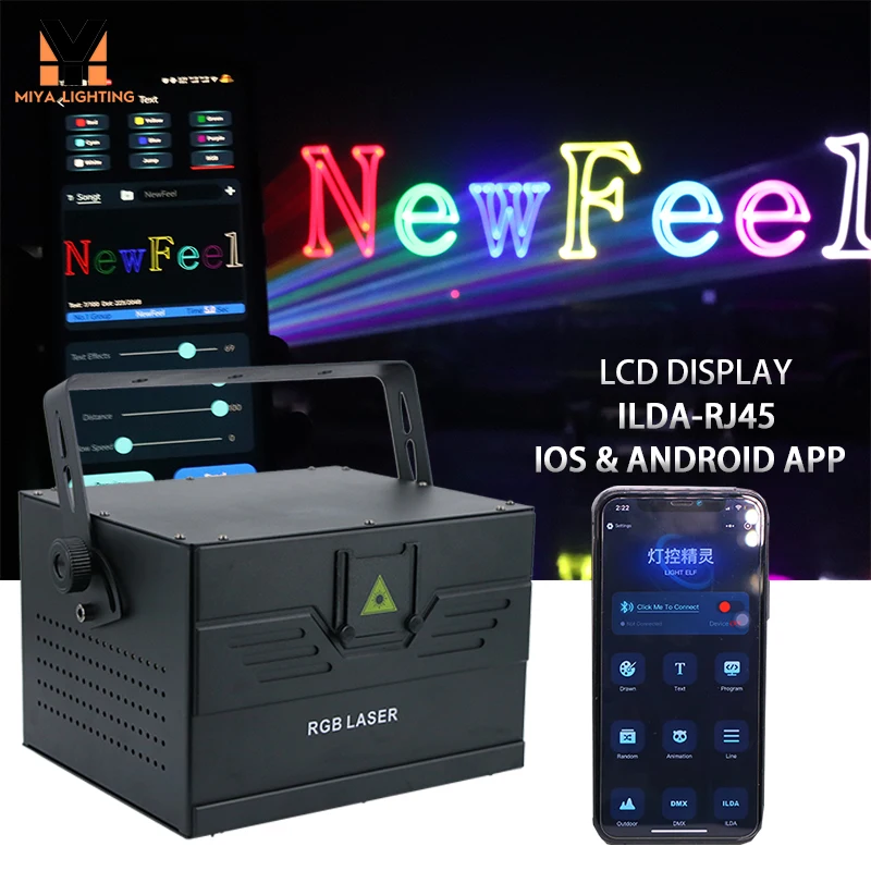 

ILDA RJ45 RGB Bluetooth APP Control 5W 3D Animation Scanner Projector For Wedding DJ disco Nightclub Bar