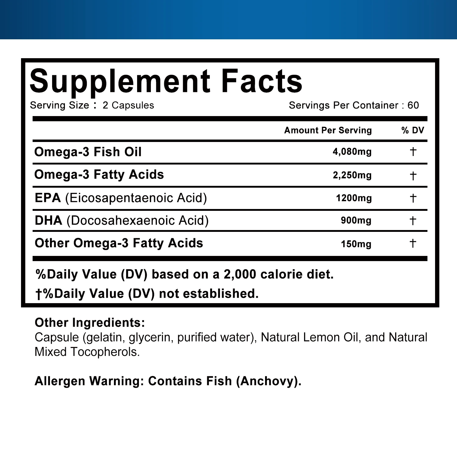 Aceite de pescado Omega 3, protege el sistema Cardiovascular, protege la fatiga ocular, función cognitiva, 120 cápsulas