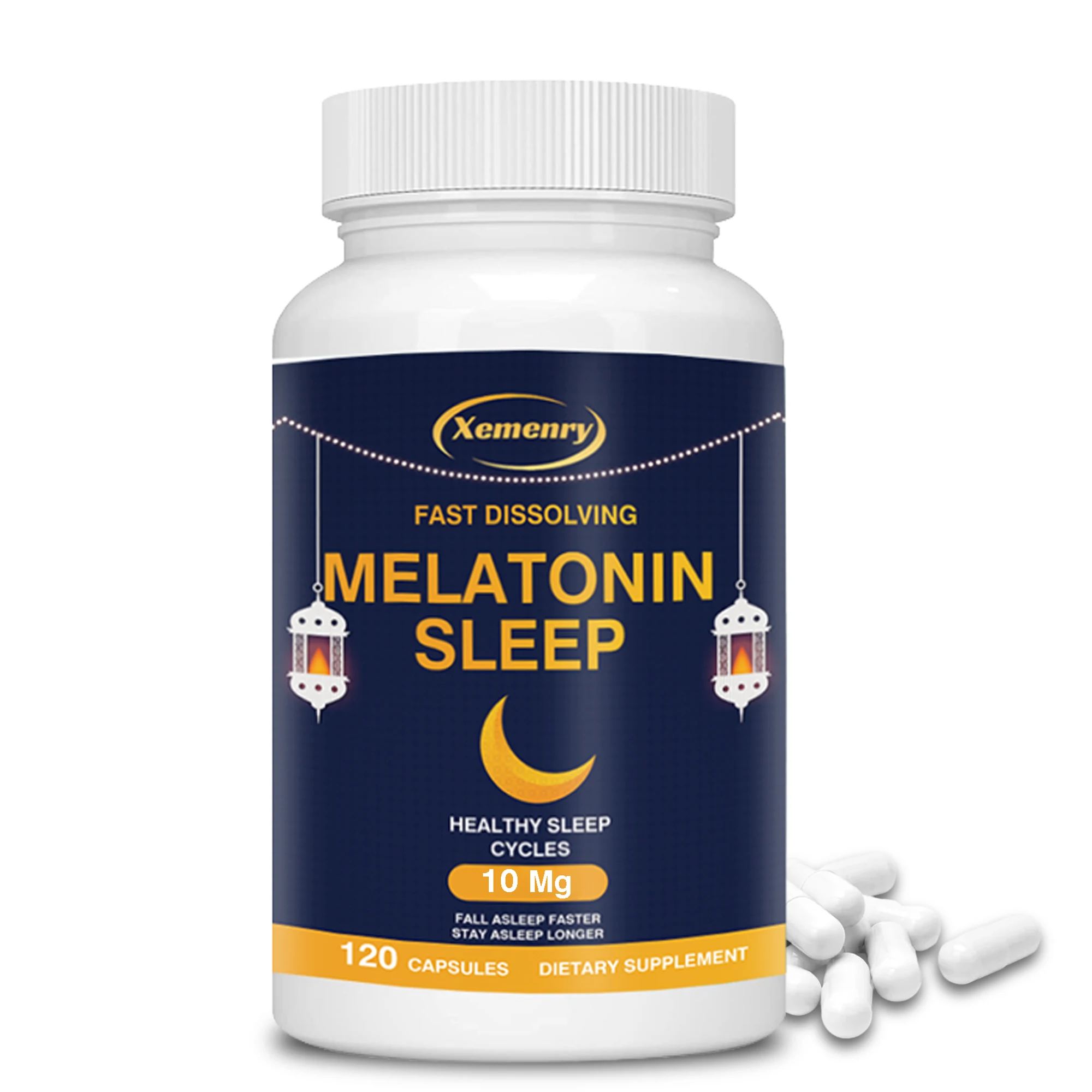 Melatonin - Aids Sleep, Improves Sleep Quality, and Prolongs Sleep Cycles - 120 Capsules