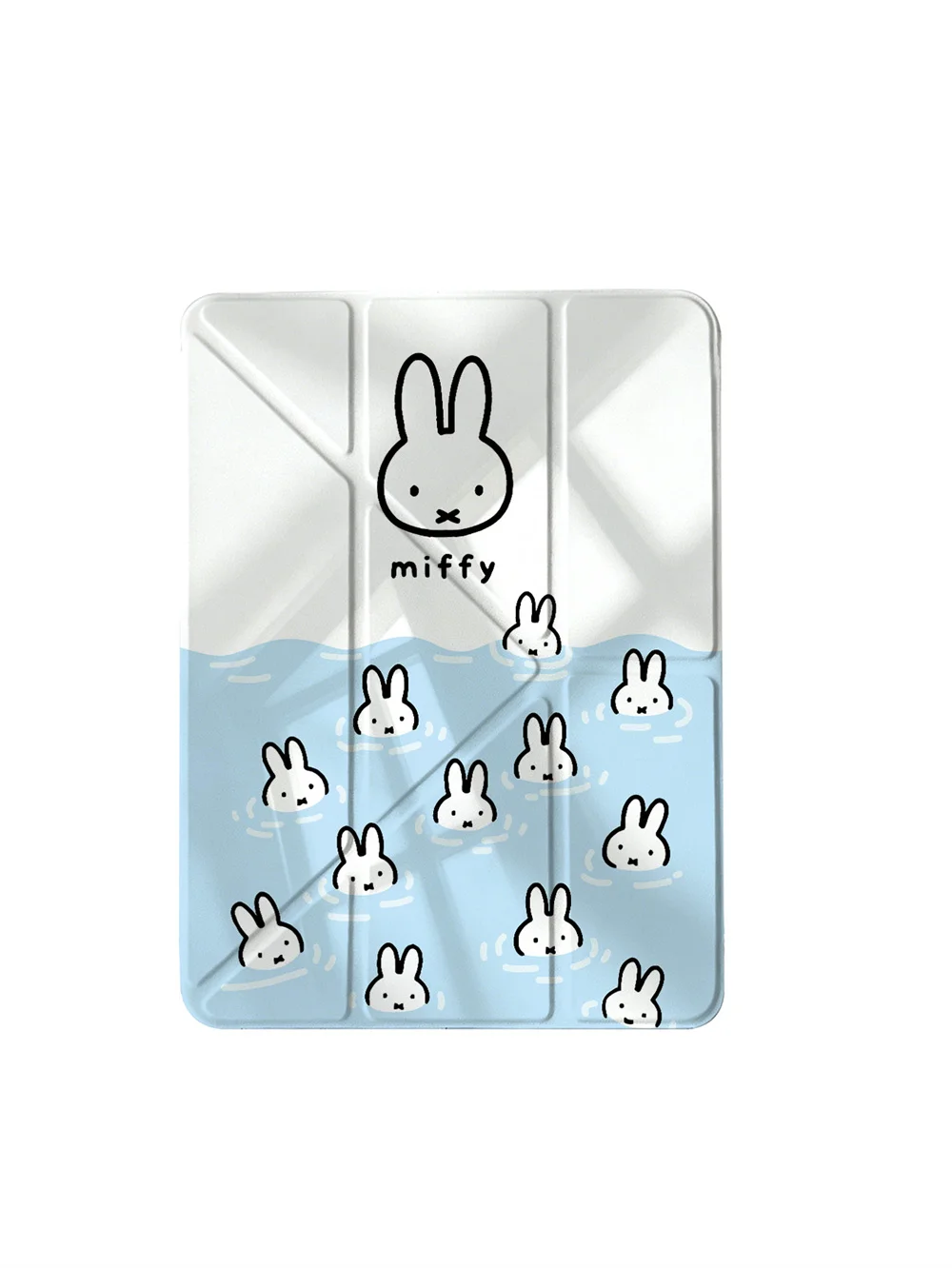 Kawaii Miffy Water Wave Print Crystal Clear Y-fold Double-sided Print Case For iPad Pro 11 Air4 Air5 10 Gen With Pencil Slot Sho - view 6