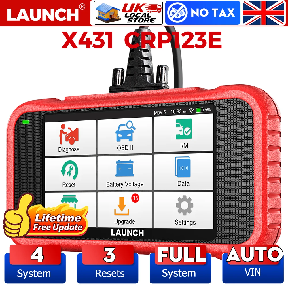 Запуск X431 CRP123E OBD2 Автомобильный сканер 4-системы Автомобильная диагностика Масло ETC SAS Сброс PK CRP123x CRP123i