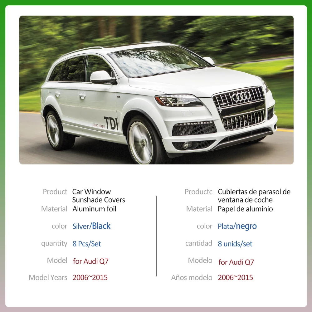 Full Car Sunshades for Audi Q7 4L 2006~2015 2007 2008 Side Windshield Curtain Roof Windows Sun Visor Sunroof Cover Accessorie