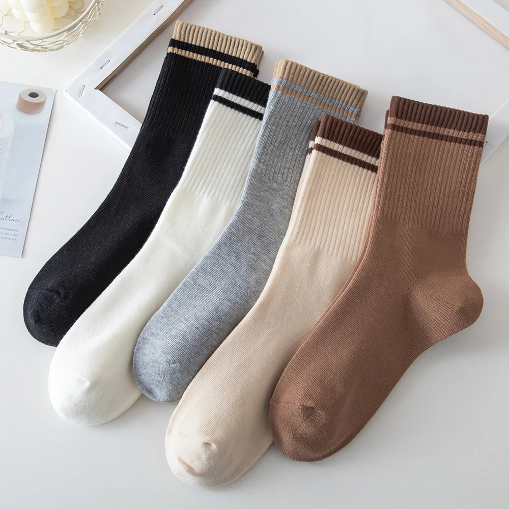 10 pairs of line mid-neck socks fashion undo daily pastor seasonal student socks set