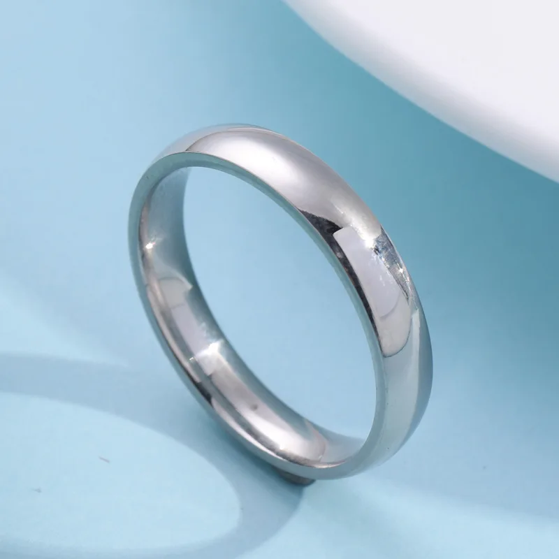 Einfache 6mm Titan Ring Frauen Männer Verhindern Allergie Hochglanzpoliert Hochzeit Ringe Edelstahl Paar Finger Schmuck Geschenke