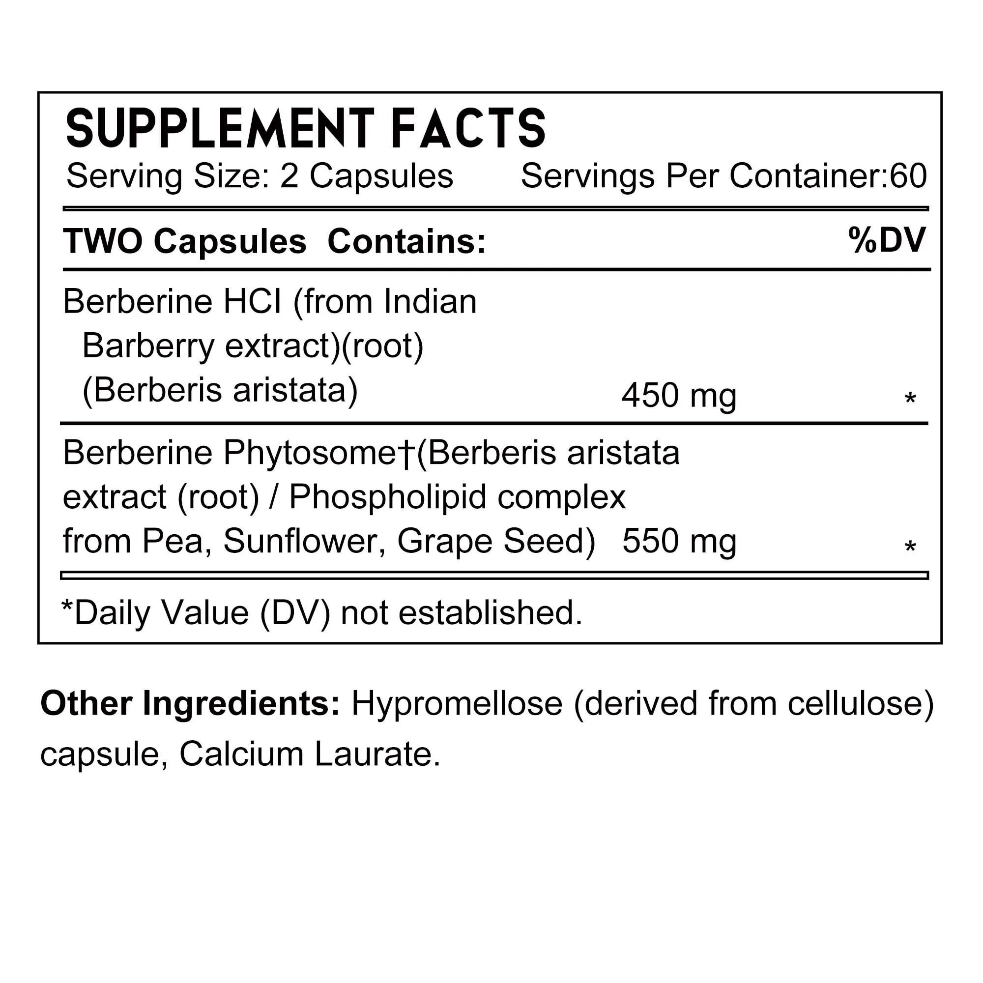 Berberine Extract - Promotes Healthy Blood Sugar Levels and Maintains Supportive Respiratory Mucosa - 120 Capsules