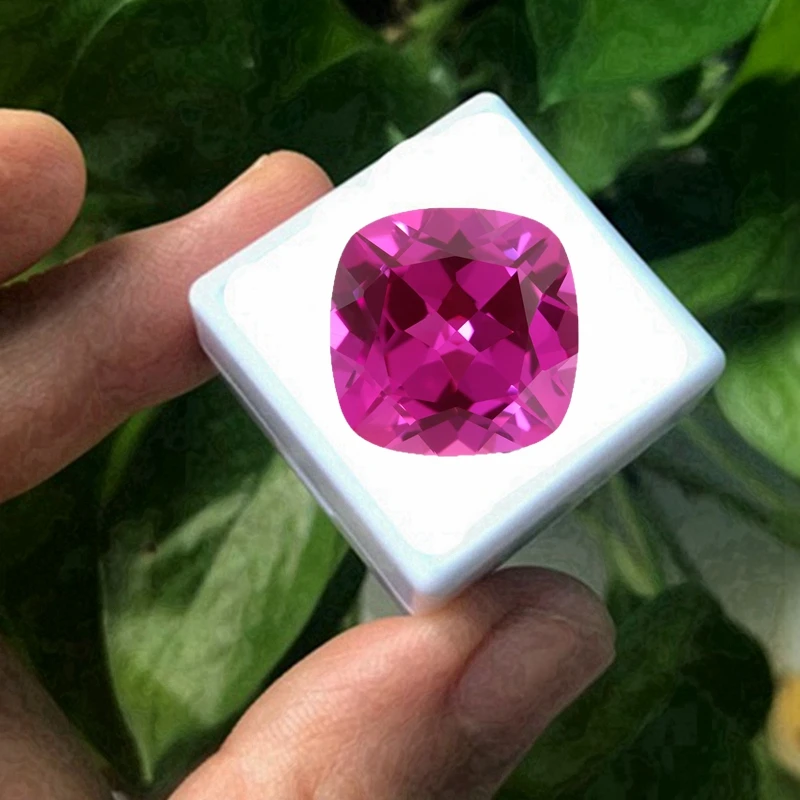 

Pretty Pink Ruby Pass UV Test Mohs Hardness Gems Cushion Cut VVS Loose Gemstone For Diy Jewelry Making/Collection Gem Beads