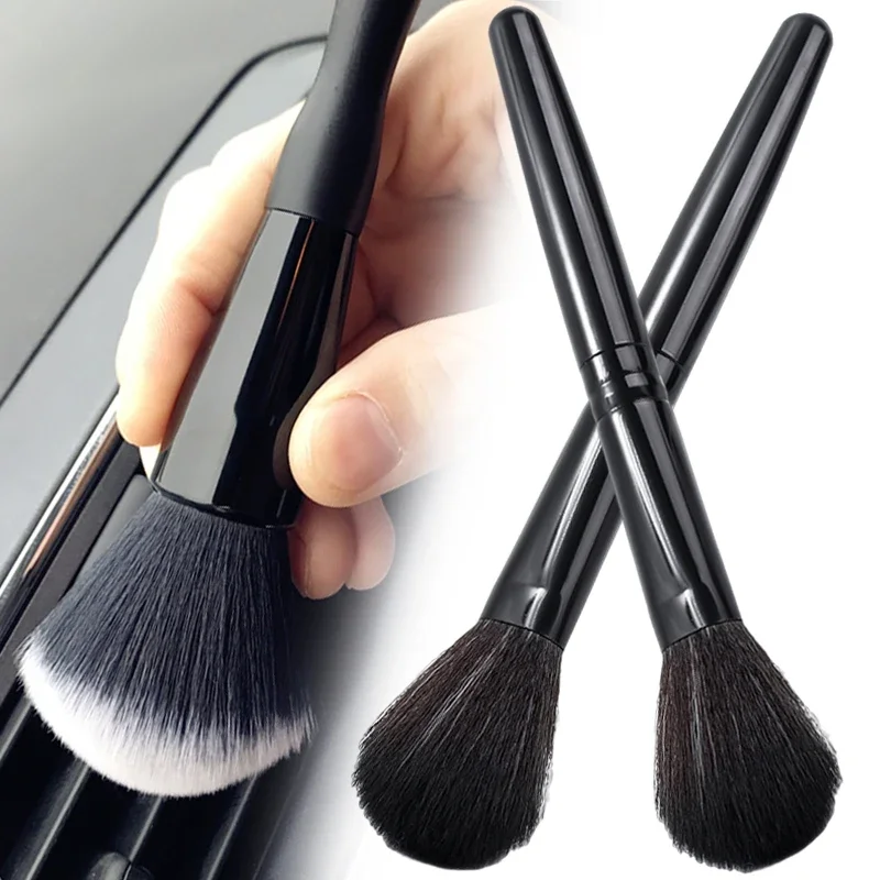 1/2PCS Miękkie szczotki do wnętrza samochodu Dashboar Air Outlet Duster Miękka szczotka z włosiem Przenośna szczotka do czyszczenia detali Akcesoria samochodowe — zdjęcie 2