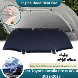 For Toyota Corolla Cross XG10 2022 2023 Front Engine Hood Sound Heat Insulation Mat Cotton Pad Soundproof Aluminum Foil Cover