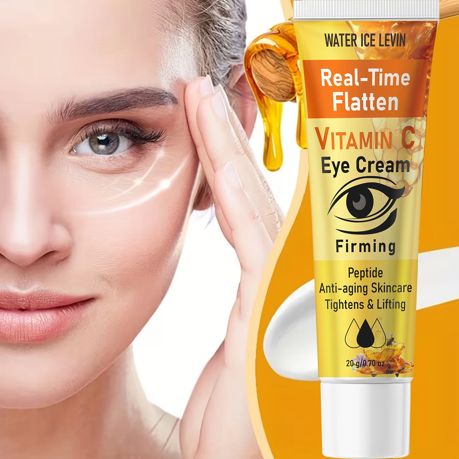 Water Ice Levin VC Bee Venom Peptide Firming Eye Cream 20g Hydrating Lift Smooth Fine Lines Anti-Aging Under Eye Skin Care