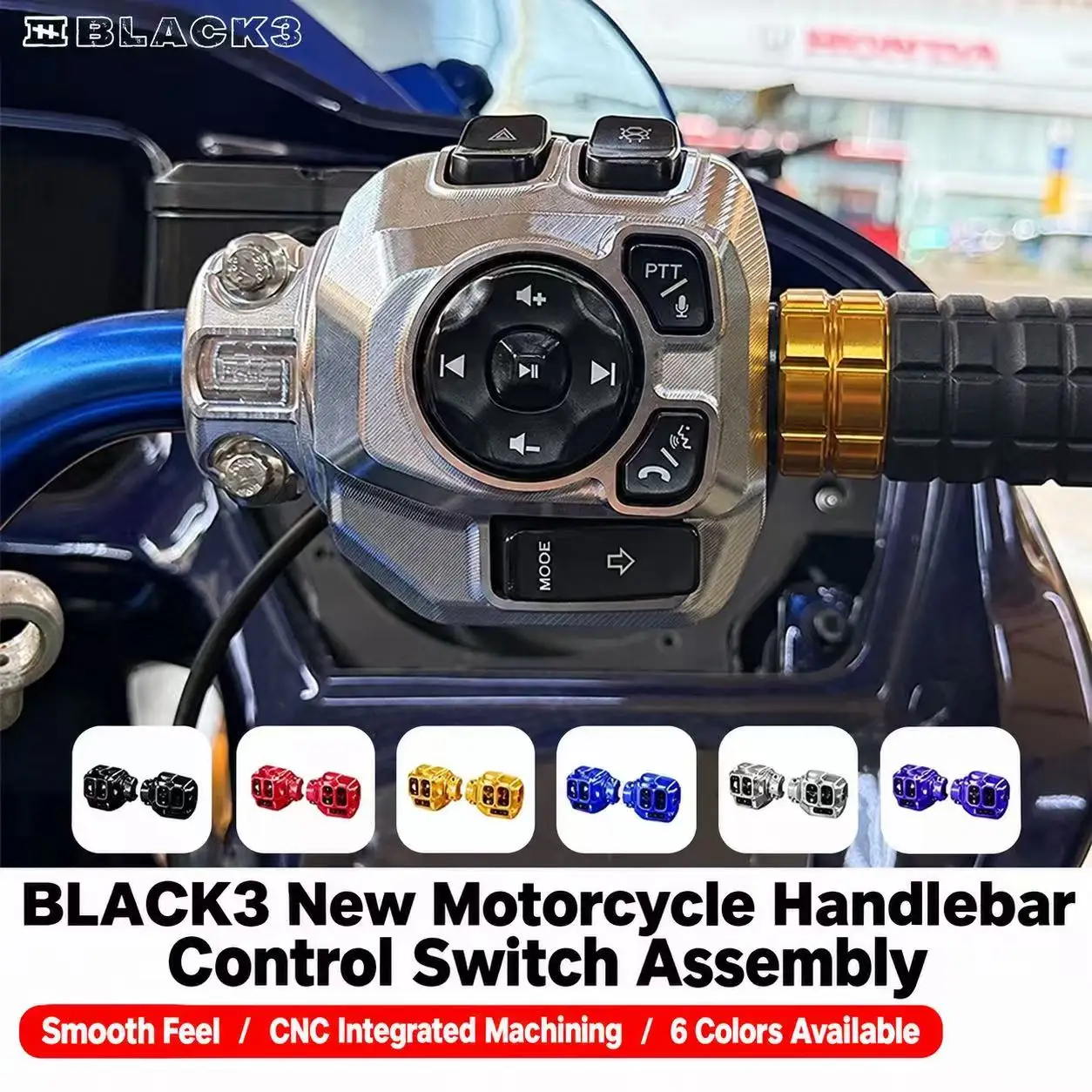 BLACK3 CNC Colorful Metal Handlebar Switch Control Box For Harley 121ST Road Glide 117 Road Glide Low Rider ST Motorcycle Upgrad